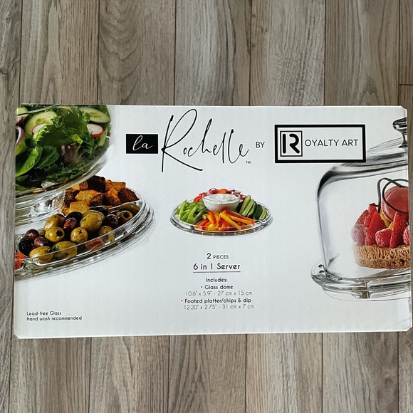 Glass dome with server platter - Picture 2 of 5